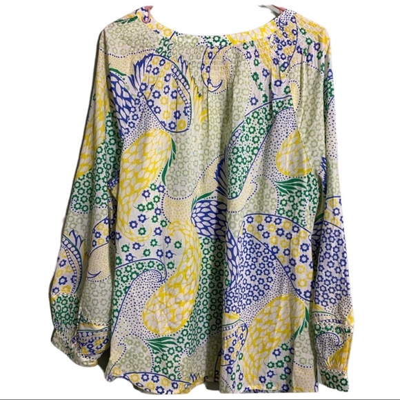 NWT TALBOTS PAISLEY/ FLORAL 💯 COTTON BUTTON DOWN TOP SIZE 2X - Picture 2 of 12